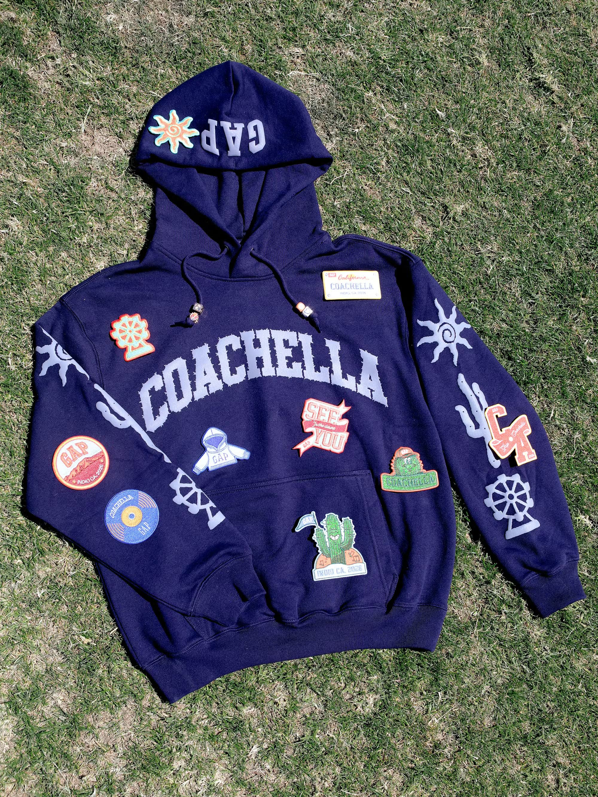 The limited-edition Gap x Coachella hoodie used as the customization base.